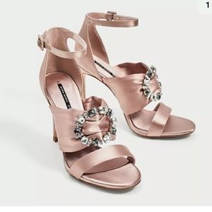 Zara heels with Jewels 38 US7.5